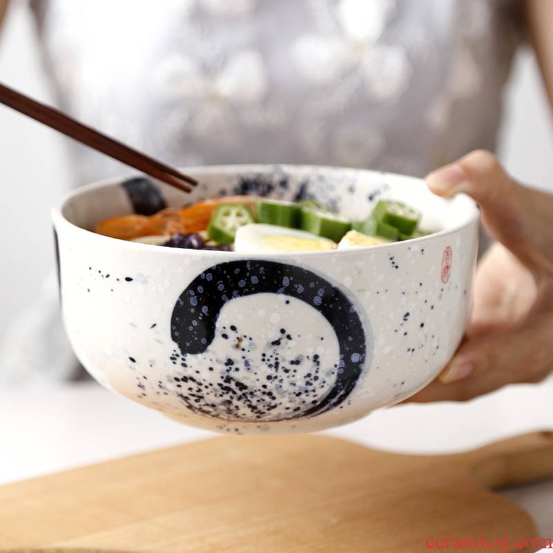 Tao soft Japanese household large bowl of individual creative tableware and ceramic bowl bowl straight rainbow such as bowl bowl
