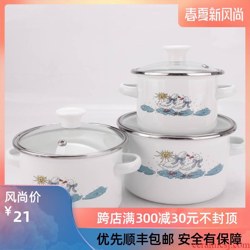 12-16 children enamel pot heightening thick airtight enamel bowls of enamel large capacity refrigerated preservation bowl of the food bowl of ice