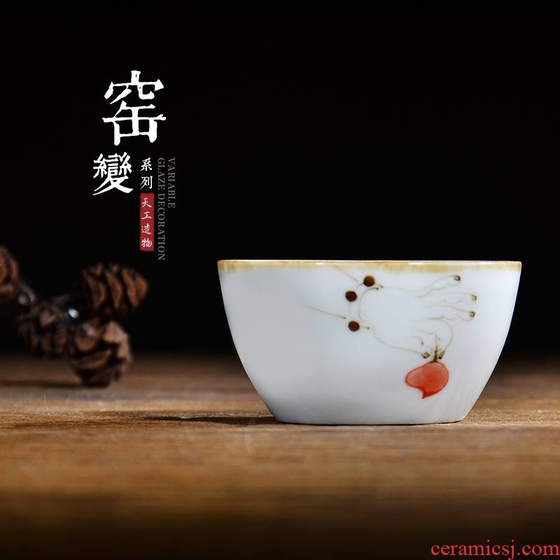 Public remit up porcelain lie sample tea cup hand - made small kung fu tea cups personal single CPU master cup ceramic tea set