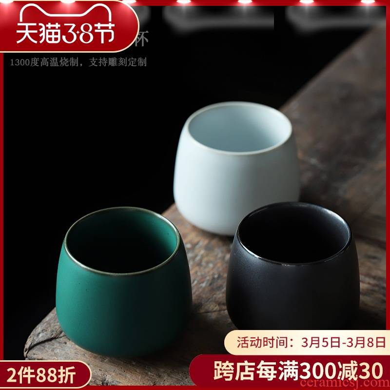 ShangYan ceramic cups large tea cup master cup kung fu tea cup sample tea cup single CPU can lettering restoring ancient ways