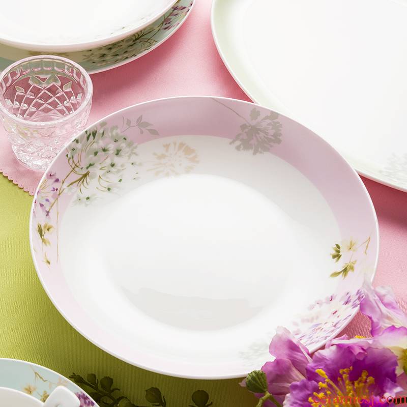 Ronda about ipads China adopt eu 8.5 inch soup plate deep dish Korean small pure and fresh FanPan household ceramics tableware plate