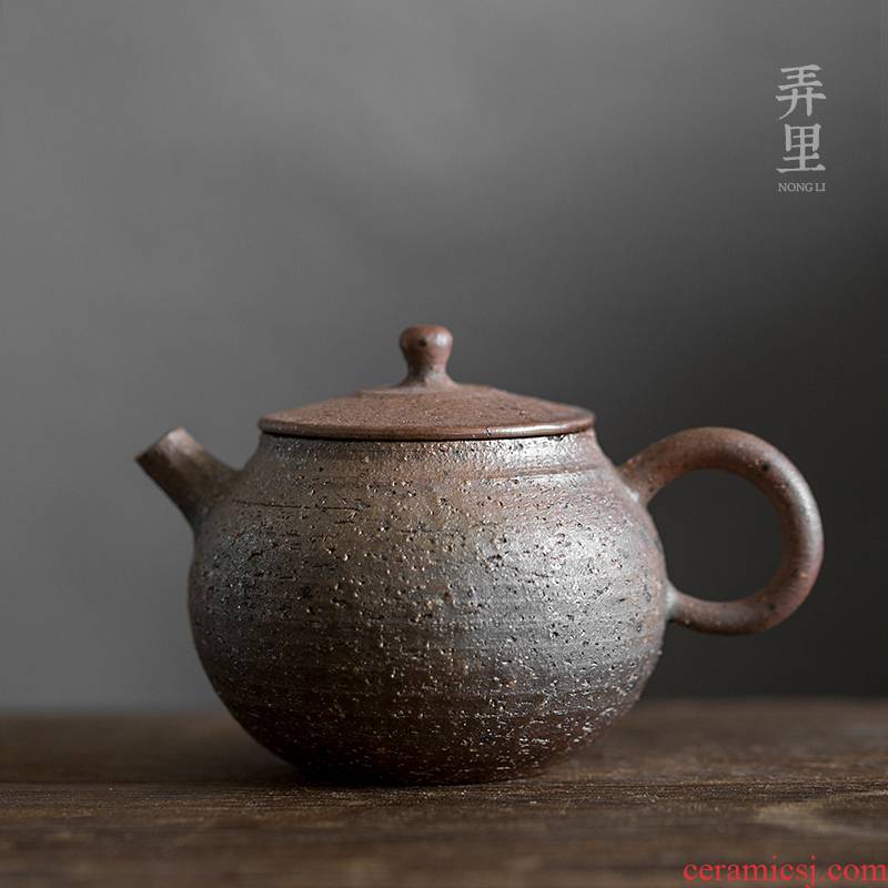 Firewood checking ceramic teapot retro side put the pot of large Chinese manual coarse pottery pot of kung fu tea set ideas
