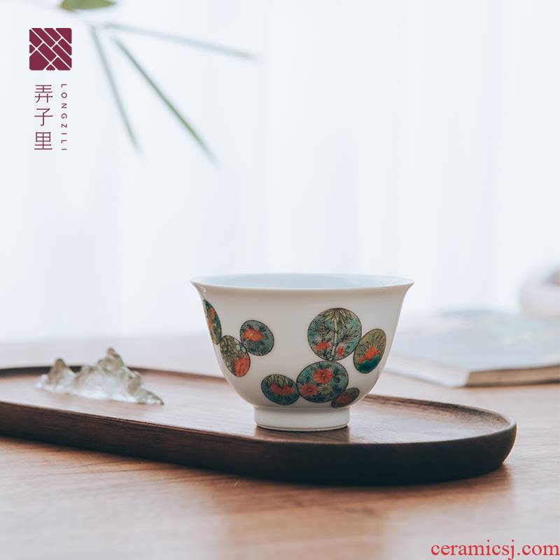 Made in jingdezhen ceramic masters cup sample tea cup household pure manual ancient color hand - Made cup single CPU kung fu tea cups