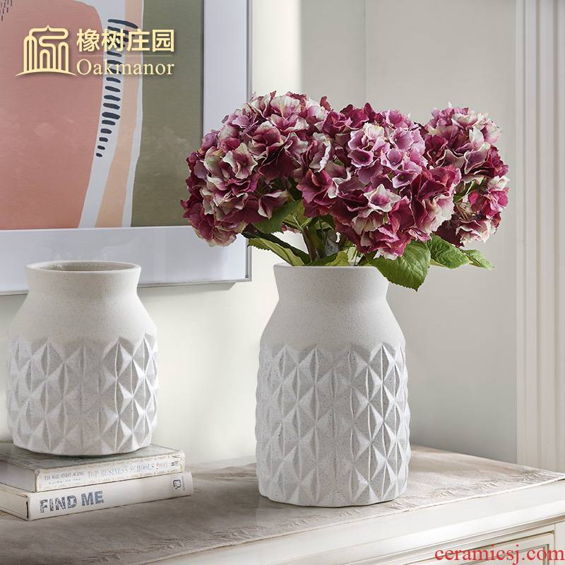 American retro pineapple ceramic dry flower vase Nordic home flowers flower arrangement contracted sitting room tea table decoration furnishing articles