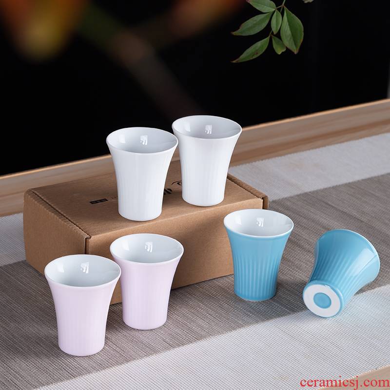 Jingdezhen ceramic small glass koubei creative a small handleless wine cup white household of Chinese style restoring ancient ways liquor cup wine suits for