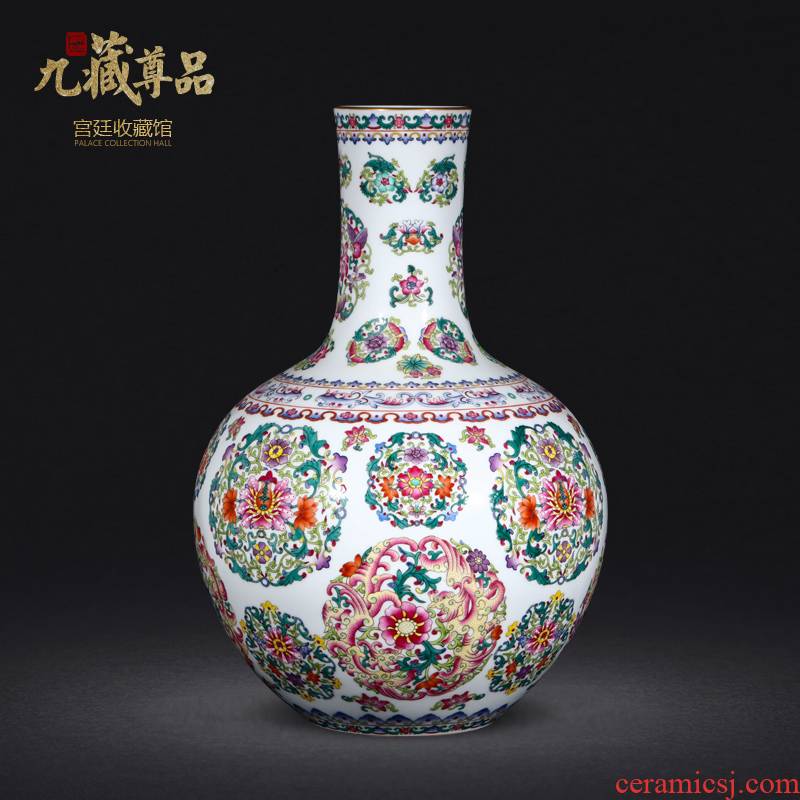 Jingdezhen ceramics antique hand - made pastel spends tree Chinese style living room office furnishing articles gift porcelain