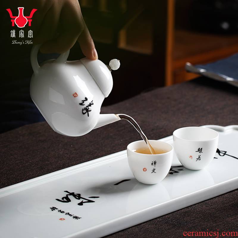 Kung fu tea set clock home up jingdezhen ceramics household contracted creative tea pot of a complete set of tea cups