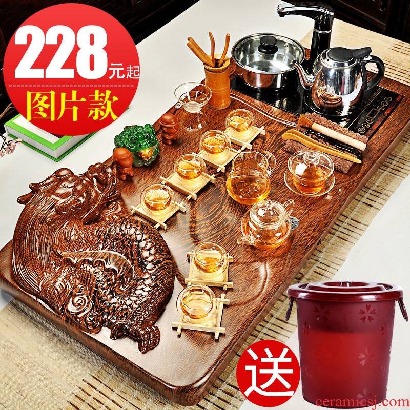 Hui, make tea set kung fu tea set your up of a complete set of purple sand tea sets electromagnetism technology wood tea tray