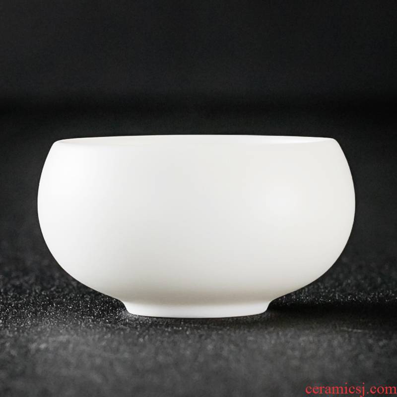 NiuRen white porcelain sample tea cup noggin master single cup, ceramic kung fu tea set household contracted tea bowl