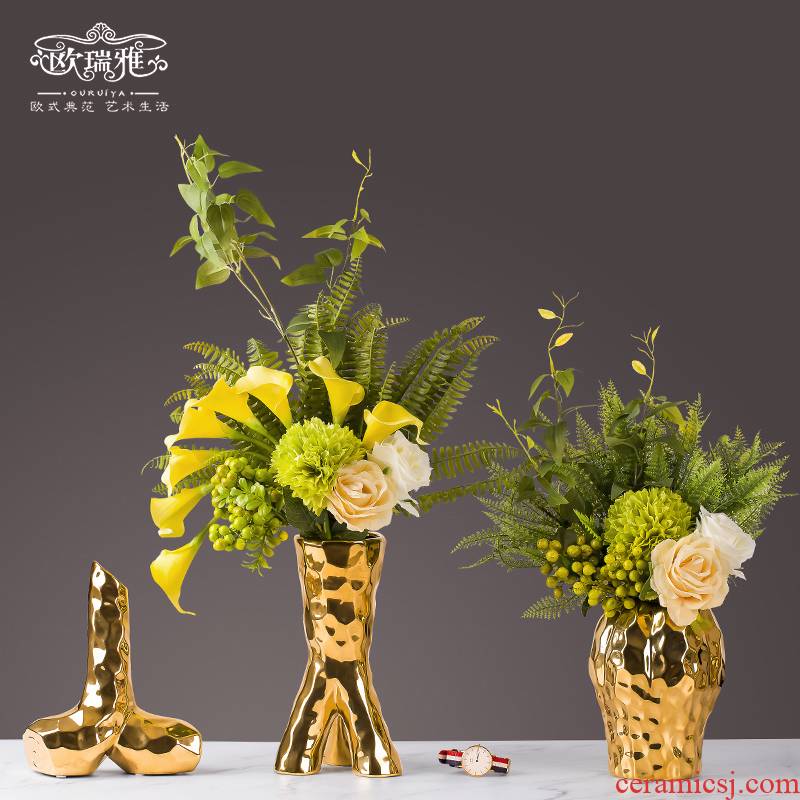 European I and contracted home decoration ceramic vase furnishing articles sitting room TV ark, simulation flower flower suit