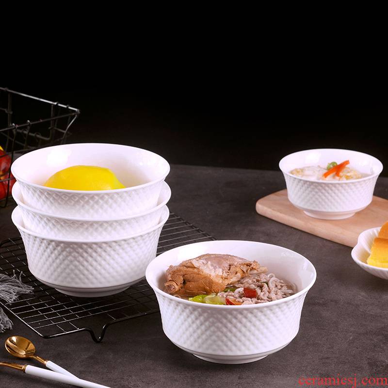 Jingdezhen under pure white ipads porcelain glaze color rainbow such as bowl suit household creative ceramic rice bowl size 8 inches soup bowl