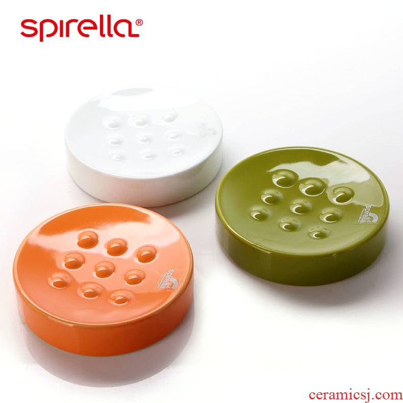 SPIRELLA/silk pury water Tube contracted creative color ceramic round soap dish soap box drop