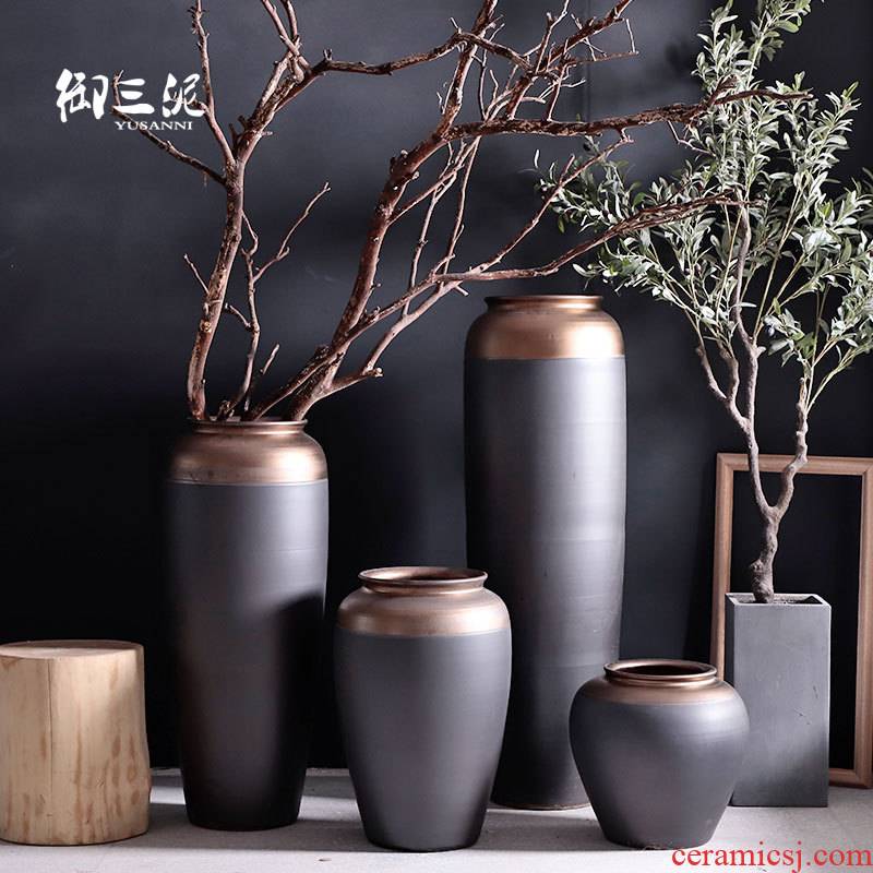 Large vases, jingdezhen ceramic I and contracted Europe type Nordic furnishing articles villa living room window flower arrangement suits for