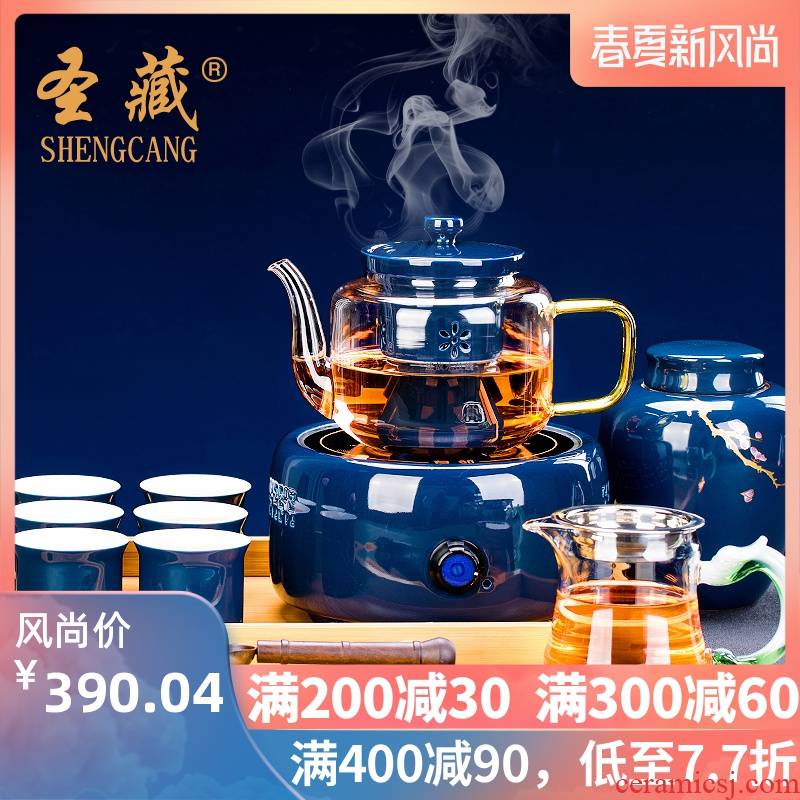 Steam boiling tea glass teapot tea set ceramic tea steamer electric TaoLu automatic household pu 'er tea
