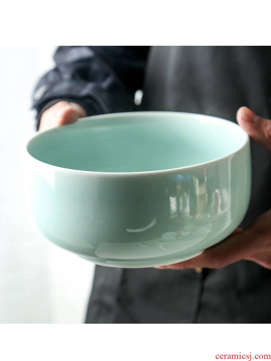 Longquan celadon tableware large soup bowl with rice bowls contracted pure color rainbow such to use Japanese ceramic bowl dish bowl