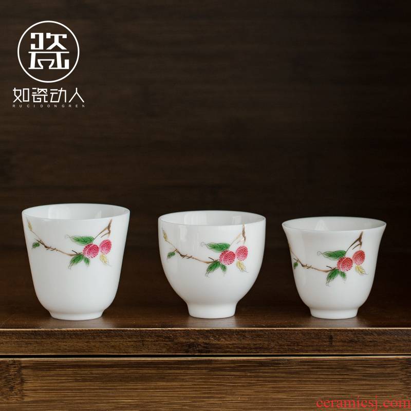 To the as porcelain and moving dehua white porcelain cup with personal sample tea cup small kung fu tea set ceramic masters cup single CPU