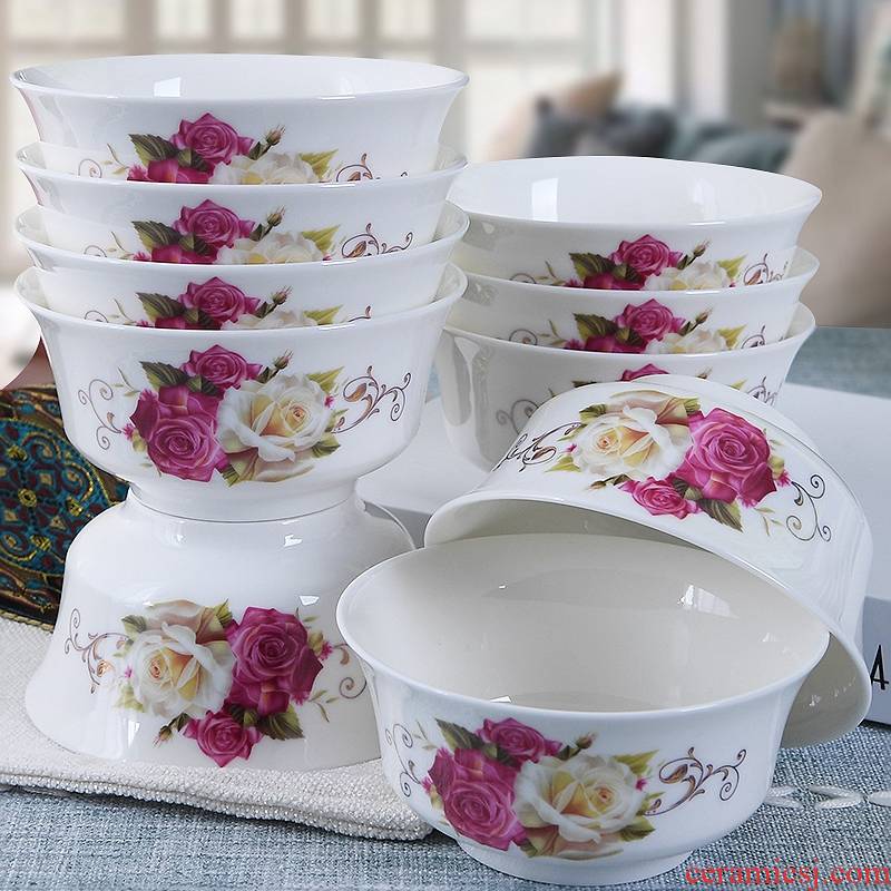 Household ceramic bowl bowl meal ipads porcelain bowl noodles in soup rice bowls 4.5 inch 10 only suits for combination
