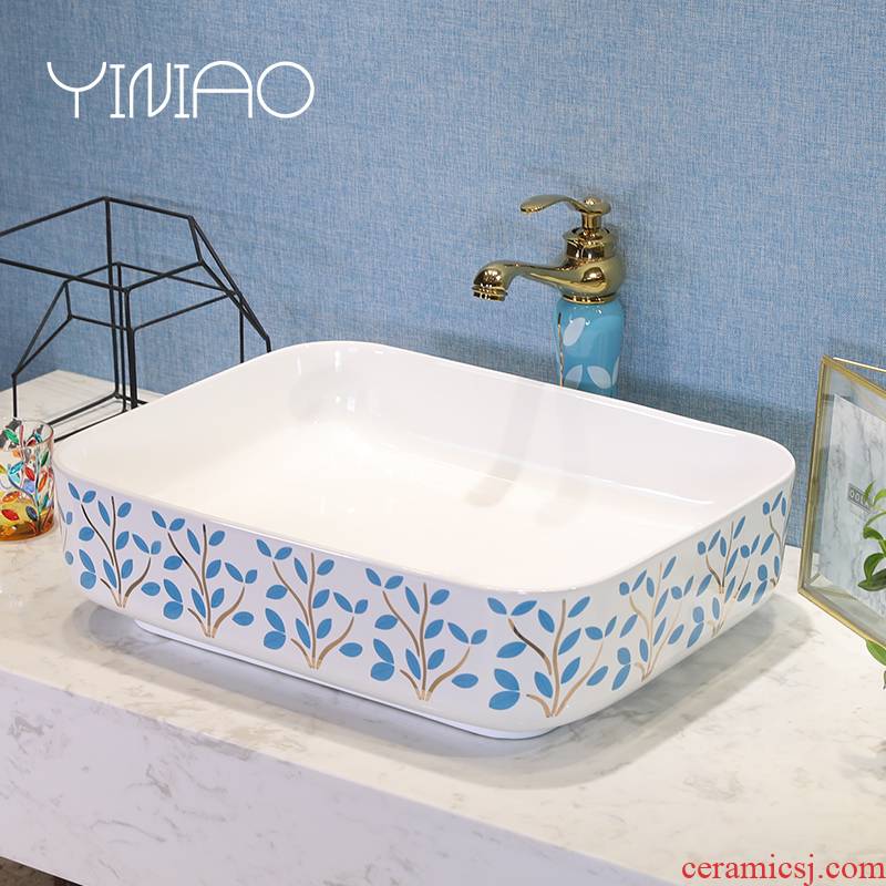 M letters birds stage basin household rectangle ceramic lavabo lavatory small basin ChiPan for wash basin on the balcony