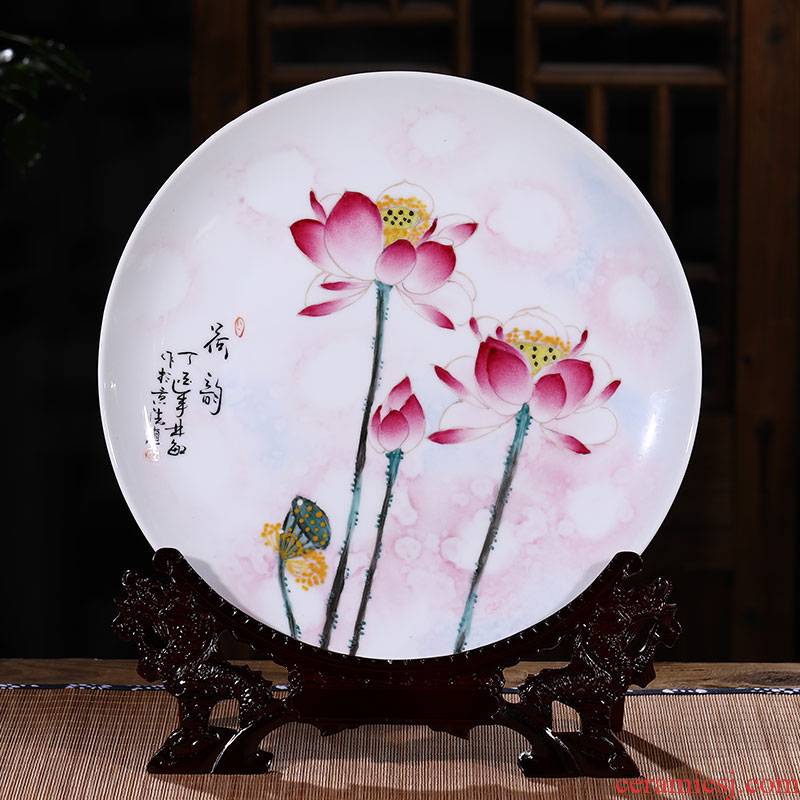 Jingdezhen ceramic decoration plate hang dish sitting room place, Chinese style household act the role ofing is tasted wine accessories creative arts and crafts