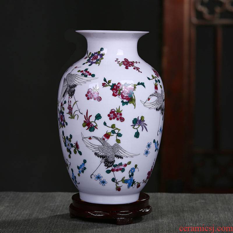 Jingdezhen ceramic vases, rich ancient frame of Chinese style household furnishing articles floret bottle luminous porcelain porcelain flower arranging flower implement partition
