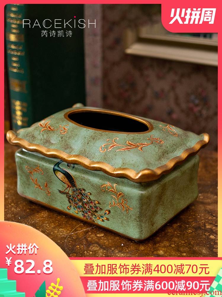 American country ceramic tissue box furnishing articles household act the role ofing is tasted creative Europe type restoring ancient ways is the sitting room tea table decoration box
