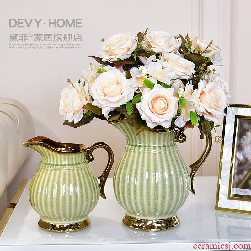 Light European - style key-2 luxury ceramic vases, I and contracted sitting room tea table table floral household decorations TV ark, furnishing articles