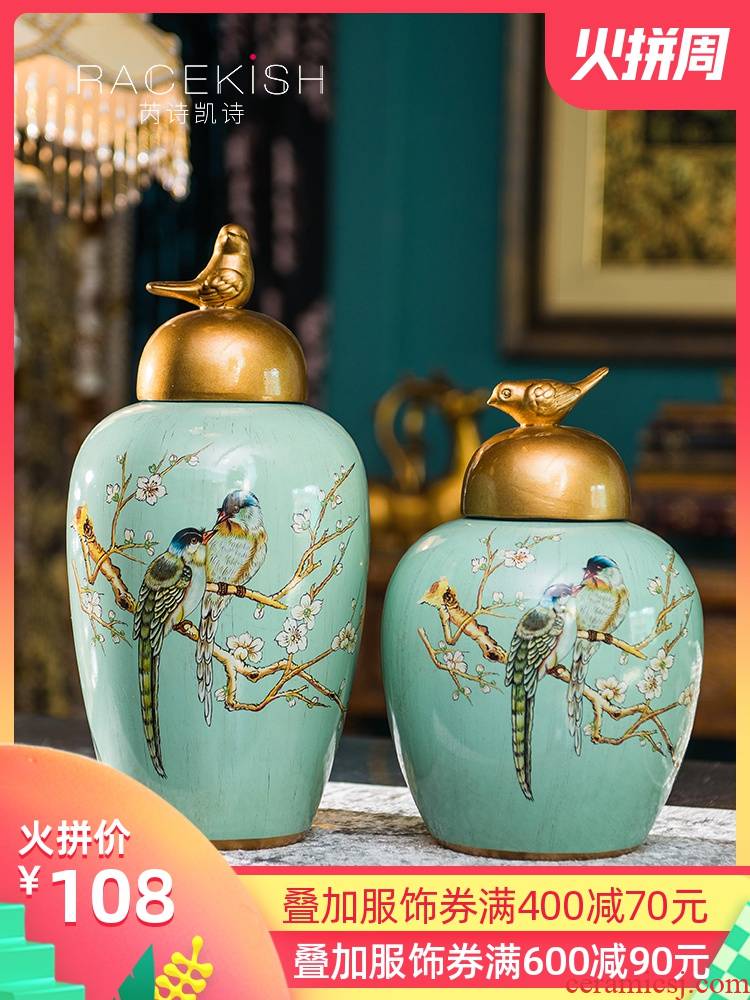 The Receive American storage tank ceramic furnishing articles household act the role ofing is tasted European sitting room porch decorate TV ark, furnishing articles