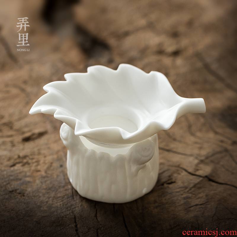 The Get | white porcelain tea filter) in creative ceramic tea leaves filter net water tea accessories holding tea set