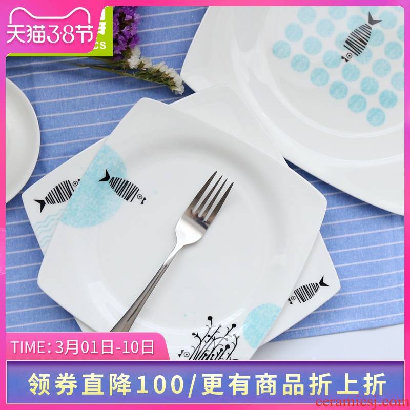Think hk have dinner plate 8/9/10 inches ipads porcelain tableware creative steak soup plate of fruit dish dish plates