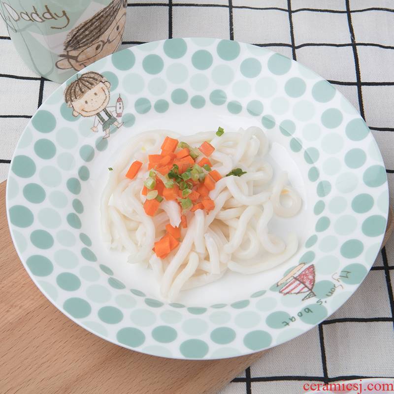 FanPan soup plate plate plate of dish all the household porcelain ipads porcelain ceramic tableware creative big plate