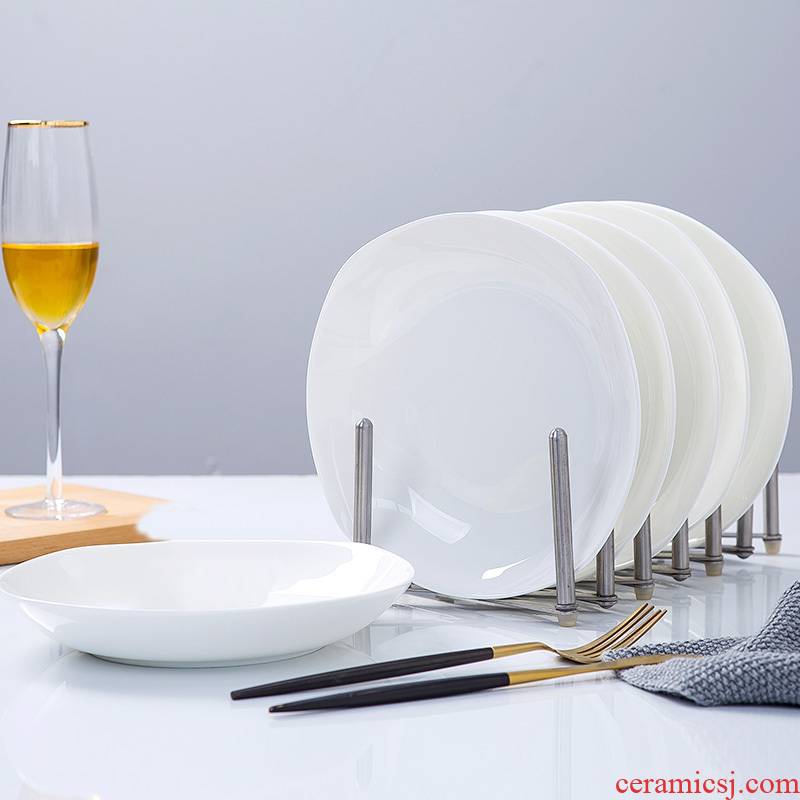 Pure white ipads porcelain dishes son home ideas of jingdezhen ceramic tableware square salad deep dish cooking soup plate