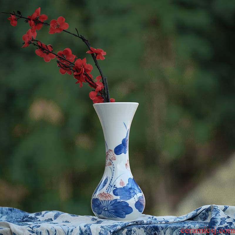 Jingdezhen ceramic hand - made porcelain vases, I and contracted household act the role ofing is tasted China lotus scenery figure