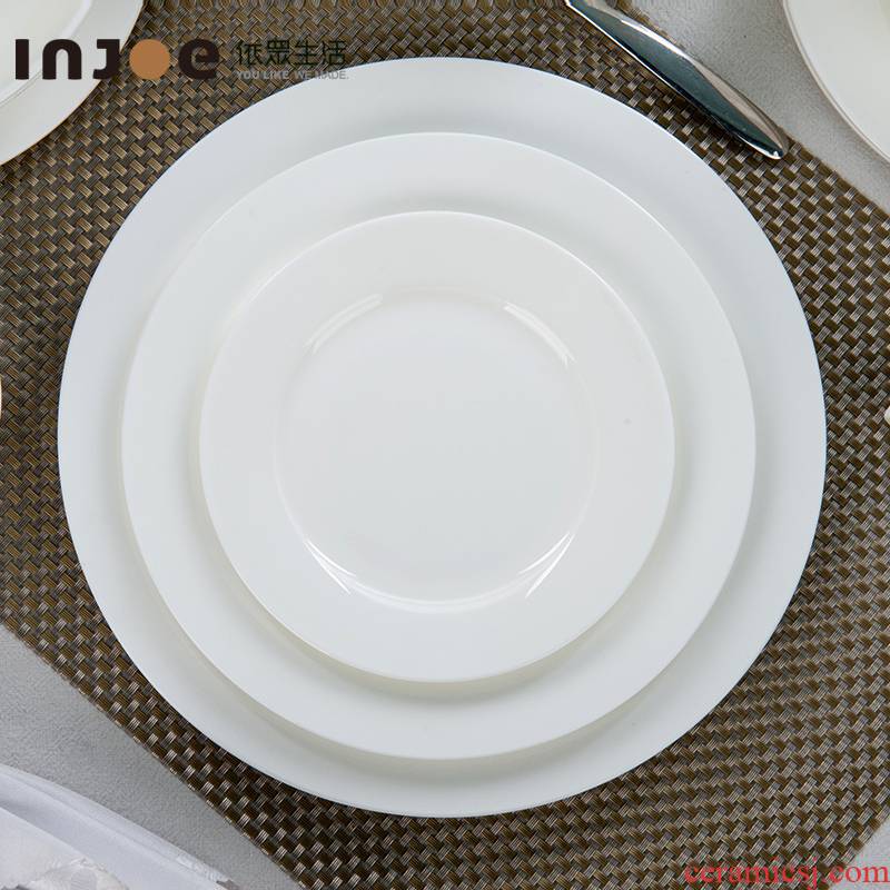 Pure white household ceramic bowl chopsticks dishes tangshan ipads porcelain tableware small bowl of noodles bowl of soup bowl bowl dishes for dinner