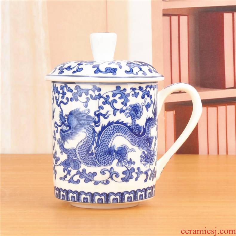 Jingdezhen ceramic cups ipads porcelain cup office cup boss cup with cover household single cup and cup tea cup