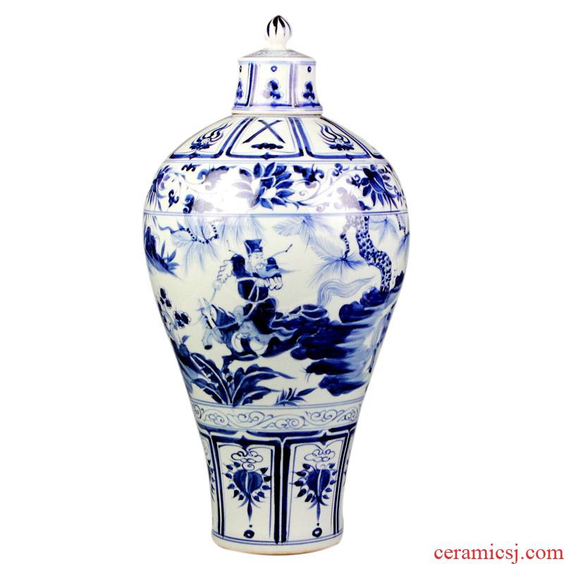 Jingdezhen ceramics under the hand - made antique imitation of yuan blue and white porcelain vase Xiao Heyue after han xin sitting room adornment is placed