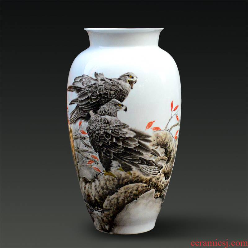 Jingdezhen ceramic Yu Zhao rev hand - made fine powder enamel vase sky modern figure household gifts handicraft furnishing articles