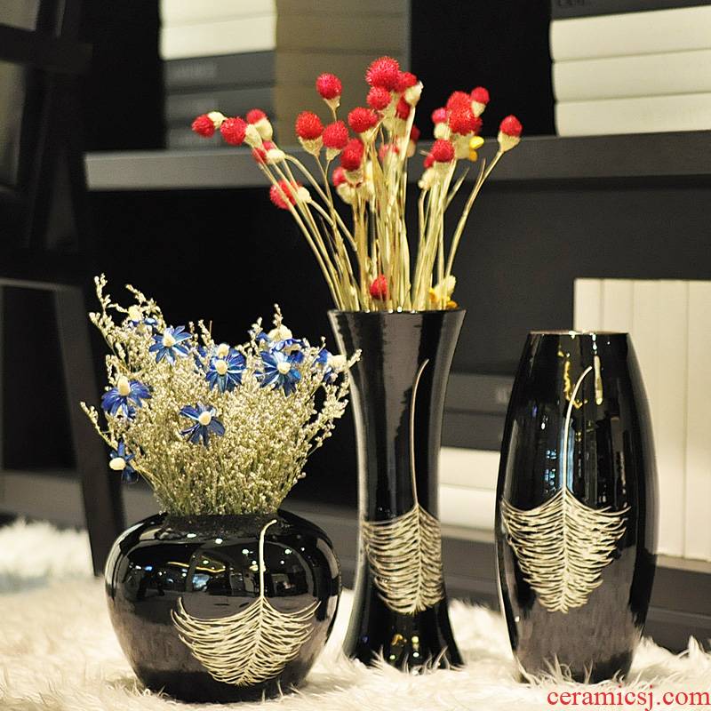 , all dried flowers in yunnan natural props shooting sapphire decorative flower ceramic vases, flower receptacle household act the role ofing is tasted contracted