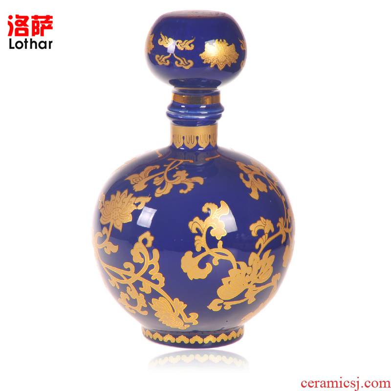 5 jins of jingdezhen ceramics with high liquor bottle seal hip art cover ball porcelain bottle wine jars 5 jins