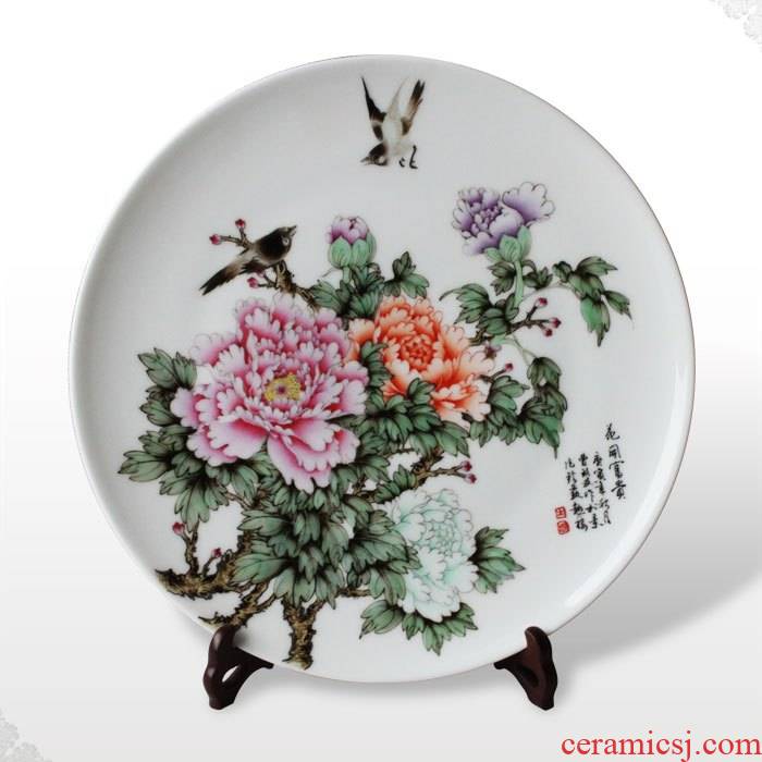 Offered home - cooked in jingdezhen porcelain decorative plate ceramic furnishing articles hanging dish hand - made pastel Cao Zhiyou manual art collection
