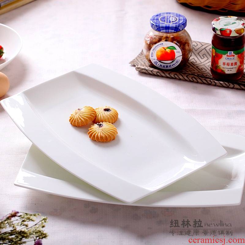 12 inch fish plate ipads China special - shaped ceramic plates of sushi plate rectangular western food dish of steamed fish jingdezhen porcelain can be customized