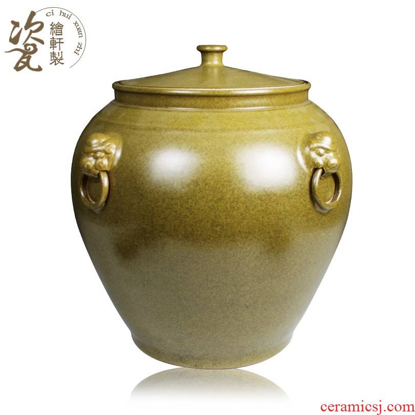 Antique tea at the end of the jingdezhen ceramics glaze covered barrel storage tank mercifully jars cylinder ricer box