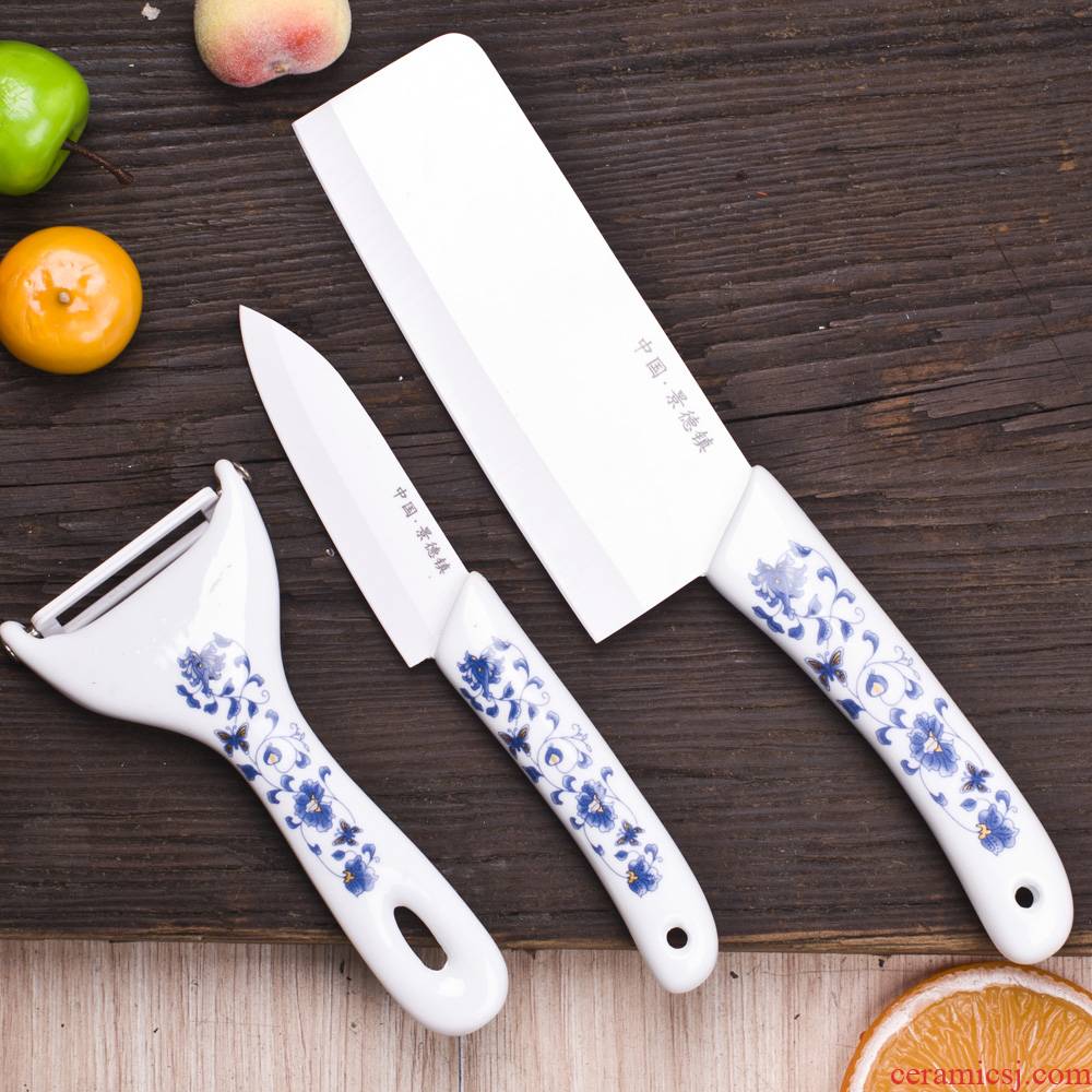 Jingdezhen ceramic cutting tool suit chef knife paring knife knife bread knife peeler fruit knife
