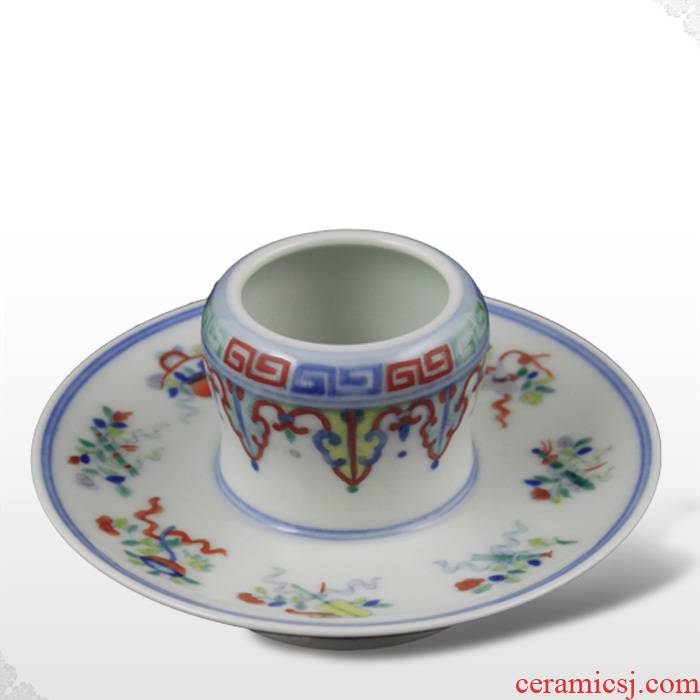 Offered home - cooked in jingdezhen blue and white buckets color antique hand - made porcelain taking ave rimmon 】 【 a furnishing articles candlestick