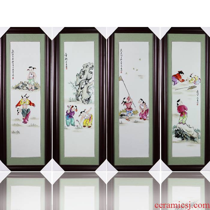Xc - 047 jingdezhen elated ceramic tong qu hand - made porcelain plate painting murals is the box wall hanging