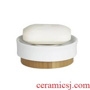 SPIRELLA/silk pury contracted light bamboo grain ceramic bathroom toilet soap box of creative European - style soap box