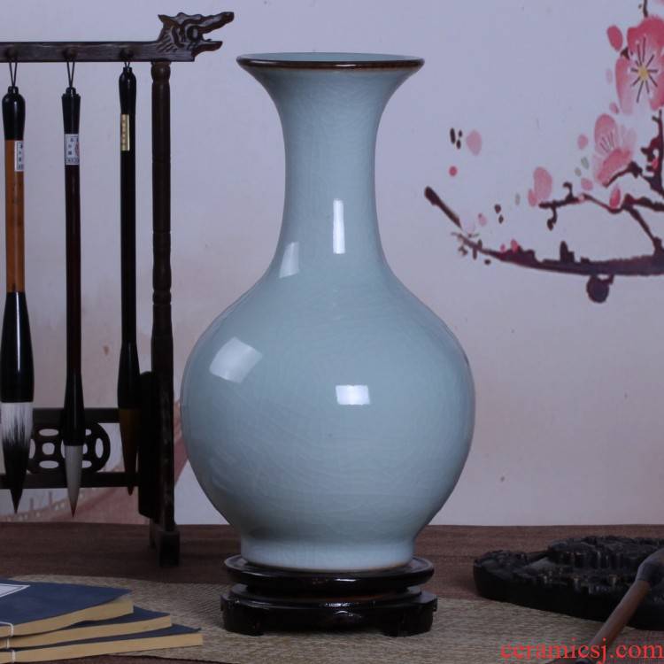 Archaize of jingdezhen ceramic up crack shadow blue glaze vase household adornment handicraft decoration furnishing articles sitting room