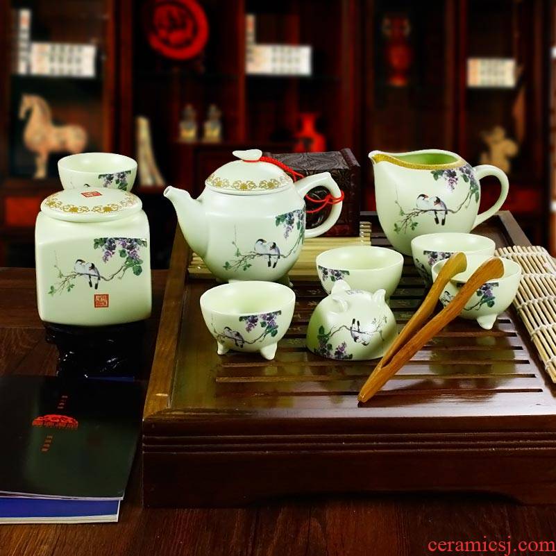 Purple good tea sets special jingdezhen fine ceramic tea set teapot kung fu tea sets tea cups