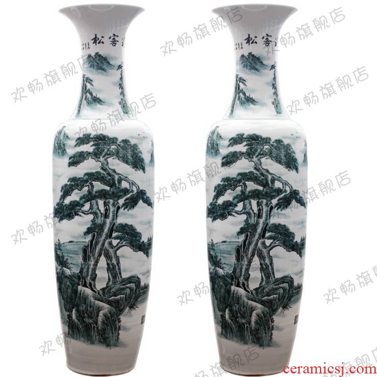 Jingdezhen ceramics hand - made guest - the greeting pine ground sitting room adornment is placed hotel opening gifts sf54 big vase