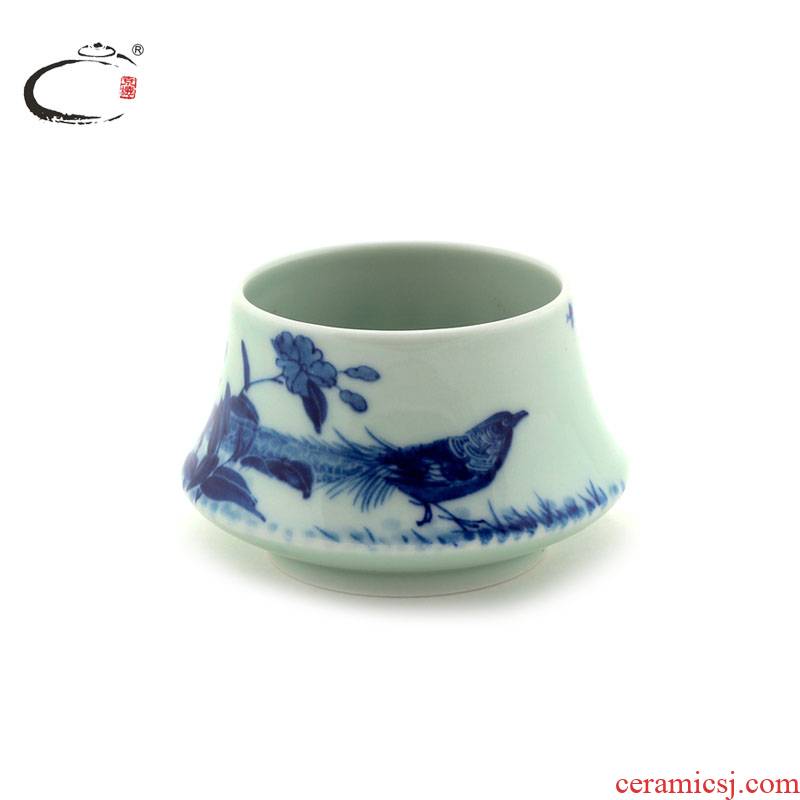 Jingdezhen blue and white icing on the cake and auspicious jing DE collection writing brush washer hand - made ceramic four treasures of the study supplies tea sets