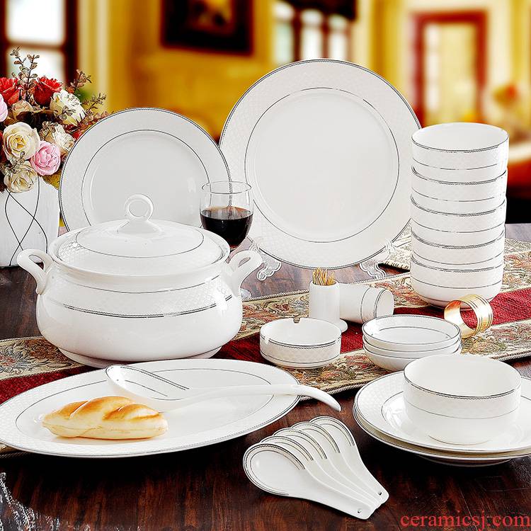Always suit of jingdezhen ceramics tableware 56 skull porcelain tableware suit dish dish suit Korean combination